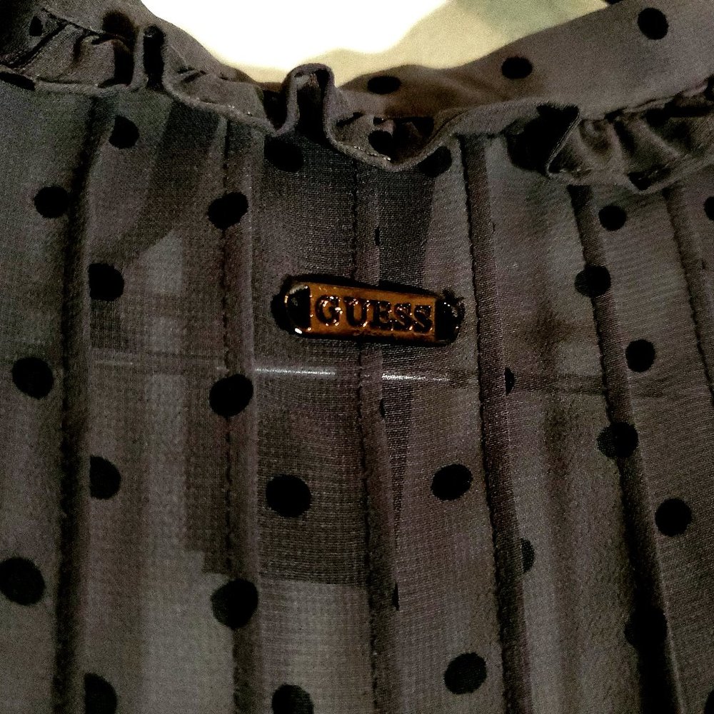 Guess Gray Polka Dots Sheer Blouse Like New S - Picture 8 of 8